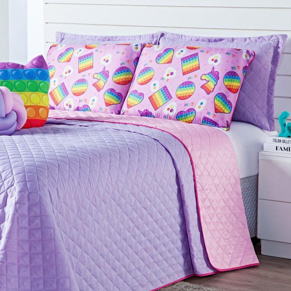 Kit Cobre Leito Pop It Dupla Face Almofadas Queen 08 Peças - 9