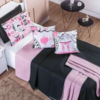 Kit Cobre Leito Oriental Dupla Face Com Almofadas Solteiro 05 Peças - 3