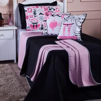 Kit Cobre Leito Oriental Dupla Face Com Almofadas Solteiro 05 Peças - 6