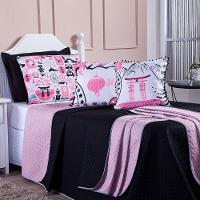 Kit Cobre Leito Oriental Dupla Face Com Almofadas Solteiro 05 Peças - 8