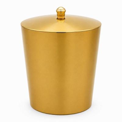 Lixeira com Tampa Haus 5L Aço Abertura Manual Removível Dourado Domama