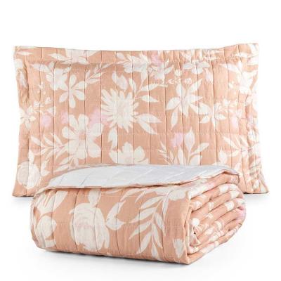 Kit Cobre Leito Karina Solteiro Micropercal 300 Fios 100% Poliéster Estampado Floral Casa Scarpa