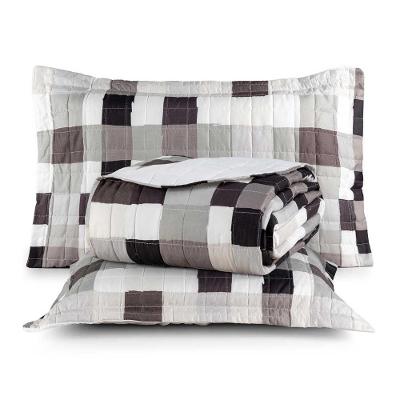 Kit Cobre Leito Karina Quadri 2 Casal Micropercal 300 Fios 100% Poliéster Estampado Branco Casa