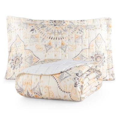 Kit Cobre Leito Karina Mandala Solteiro Micropercal 300 Fios Estampado 2 Peças Casa Scarpa