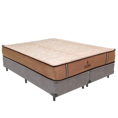 Cama Box com Colchão King Madrid Molas Ensacadas Tratamento Antiácaro Cinza Vtech