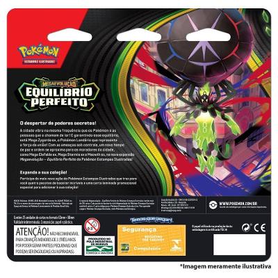 Pacote de Booster de Cartas Colecionaveis Pokemon Equilibrio Perfeito de Megaevolucao Arco-iris