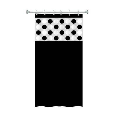 Cortina para Box de Banheiro PVC Anti Mofo Preta com Bolas com Gancho Vida Pratika