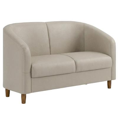 Poltrona Namoradeira 2 Lugares Aura Corino Assento D26 Marrom 120CM Milani Movelaria