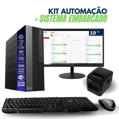 Computador PDV Core I7 6aG 8GB SSD 240GB Sistema TOB Food Embarcado com Impressora e Monitor Tob