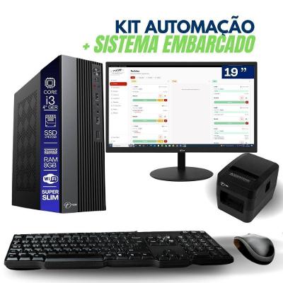 Computador PDV Core I3 4aG 8GB SSD 240GB com Impressora Termica Monitor 19" Sistema TOB Food Tob