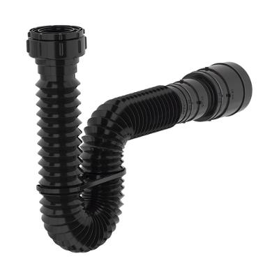 Sifão Universal Sanfonado Plástico com Anel Escoamento Eficiente Preto Censi