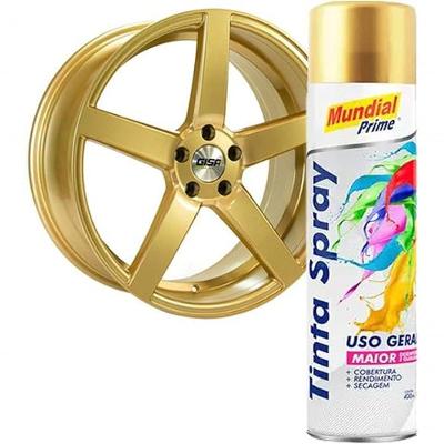 Tinta Spray Metal Ouro Alta Performance para Pinturas Retoques e Reparos Rápidos Mundial Prime 400ML
