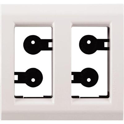 Placa de Acabamento Elétrico para Móveis Linha Liz 2 Postos Branco Brilhante Tramontina