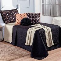 Kit Cobre Leito Golden Love Dupla Face Com Almofadas Solteiro 06 Peças - 2