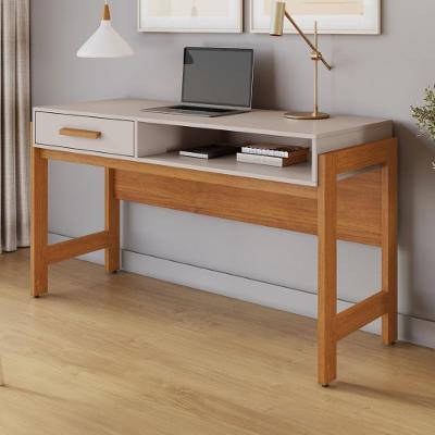 Escrivaninha Mesa Escritório CRJCM-ESC001 Moderno 1 Gaveta MDP MDF 135CM Off White Multimóveis