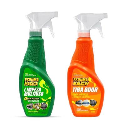 Kit Multiuso Automotivo e Doméstico Mágica Tira Mancha Elimina Cheiro Uso Geral 500ML