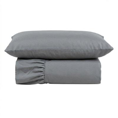 Kit Cobre Leito Turin Solteiro Micropercal 400 Fios 2 Peças Cinza Casa Scarpa