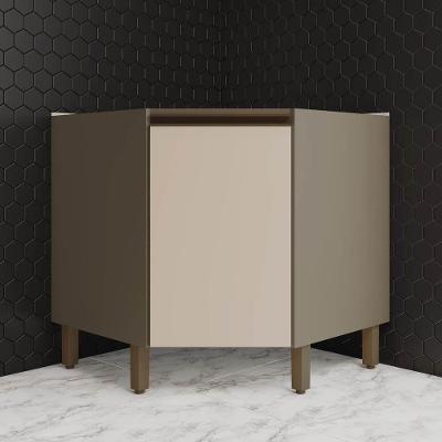 Balcão de Cozinha de Canto Oblíquo Lora 1 Porta 1 Prateleira MDF 79CM Duna-cristal