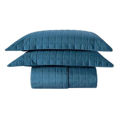 Kit Cobre Leito Milano Queen Micropercal 300 Fios Matelado Azul Marinho Casa Scarpa