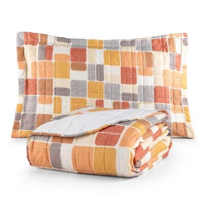 Kit Cobre Leito Karina Quadri 1 Solteiro Micropercal 300 Fios Estampado Casa Scarpa