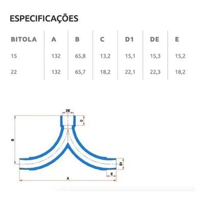 Tê Misturador Soldável Aquatherm Tee Mistur CPVC para Sistemas Hidráulicos 22mm Tigre