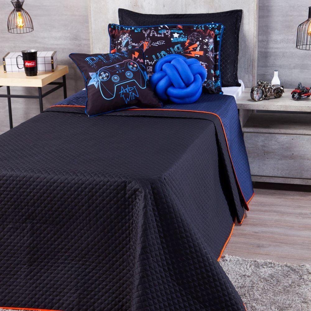 Kit Cobre Leito Game Win Dupla Face Almofadas Casal 07 Peças - 6