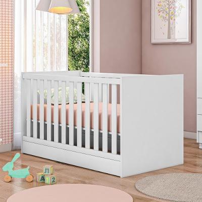 Berço Portátil Linha Dourada Regulável Mini Cama Branco Qmovi