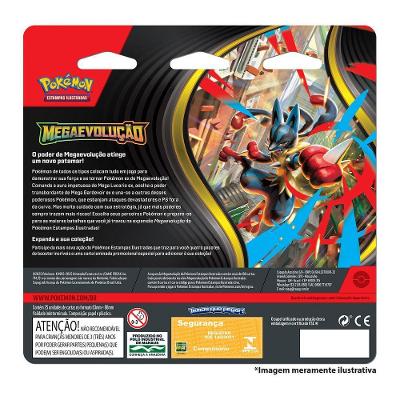 Pacote de Booster de Cartas Colecionaveis Pokemon Megaevolucao com Holografica Promocional Arco-iris