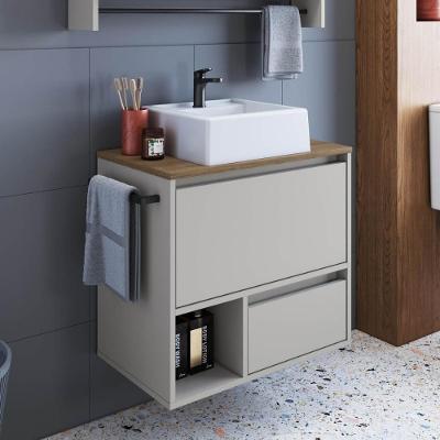 Gabinete para Banheiro CRPRO-BAL016 Suspenso 1 Porta 1 Gaveta MDP 60CM Mel Multimóveis