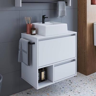 Gabinete para Banheiro CRPRO-BAL016 Suspenso 1 Porta 1 Gaveta MDP 60CM Branco Multimóveis