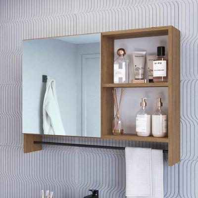 Espelheira para Banheiro Crpro-epl006 1 Porta 2 Nichos MDP com Espelho 80CM Mel Multimóveis