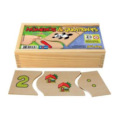 Jogo Educativo Números e Quantidades com 30 Peças Desenvolve Raciocínio Lógico MDF Jottplay