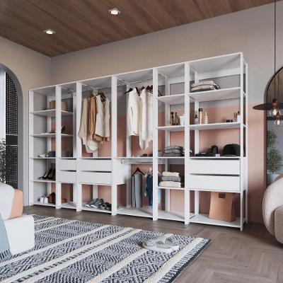 Guarda Roupa Closet Modulado CRPRO-CLO009 6 Gavetas 20 Prateleiras MDP 320CM Branco