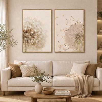Quadro Decorativo Dente de Leão Duo 01 Retangular Madeira Maciça de Reflorestamento Amadeirado