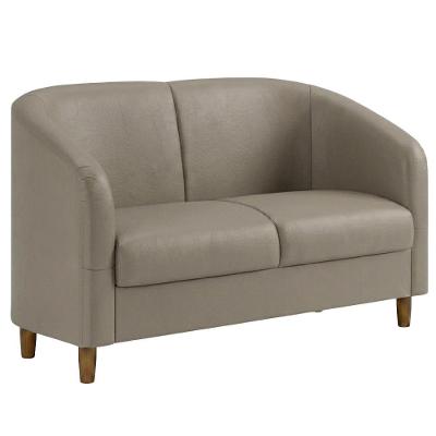 Poltrona Namoradeira 2 Lugares Aura Corino Conforto Marrom 120CM Milani Movelaria