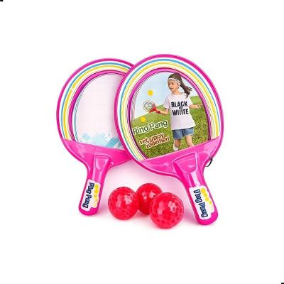 Jogo de Tênis de Mesa Kit Ping Pong Infantil com 2 Raquetes e 3 Bolinhas Rosa Dark