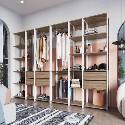 Guarda Roupa Modulado Closet com 6 Gavetas MDP Branco-madeirado Multimóveis 320CM