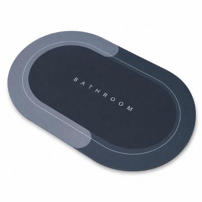 Tapete de Banheiro Tapete de Banheiro Absorvente Antiderrapante Oval Secagem Rápida Espuma
