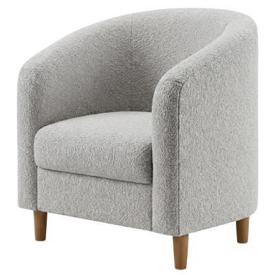 Poltrona Decorativa Aura Boucle Assento D26 Encosto D20 Madeira Milani Movelaria