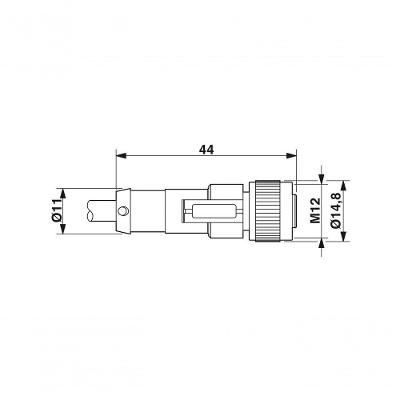 Phoenix Contact Cabo SAC-4P-5,0-PUR-M12FS 4 Polos 5 m para Sensor e Atuador
