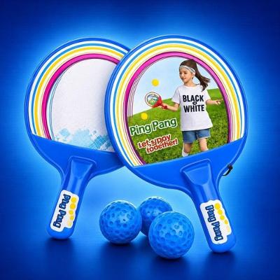Kit Ping Pong Infantil com 2 Raquetes e 3 Bolinhas Jogo de Tênis de Mesa Azul 5 Peças