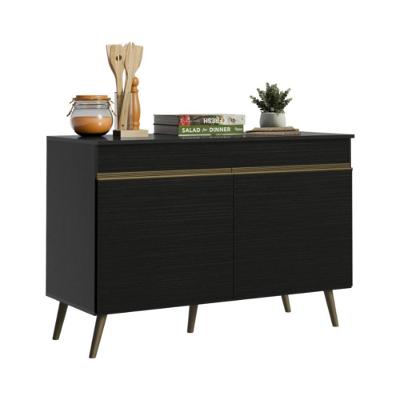 Balcão Florença com 2 Portas e 1 Prateleira em MDP 120CM Preto