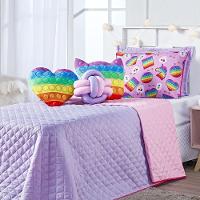 Kit Cobre Leito Pop It Dupla Face Almofadas Solteiro 6 Peças