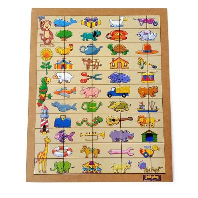 Quebra-cabeça Metades Mdf com 55 Peças para Desenvolver Percepção Visual Jottplay