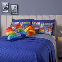 Kit Cobre Leito Pop It Azul Almofadas Queen 08 Peças - 9