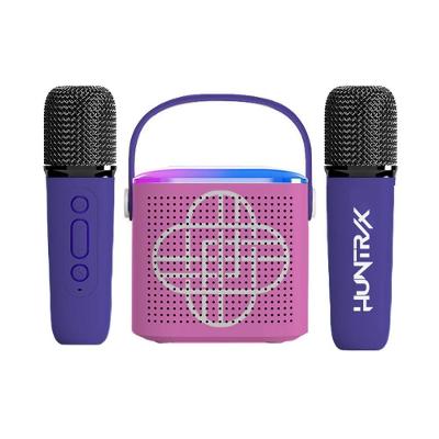 Caixa de Som Karaokê Infantil com Bluetooth e Luzes Roxo Candide 2 Microfones