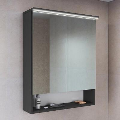 Espelheira para Banheiro CRPRO-EPL007 2 Portas MDP com LED 60CM Grafite Multimóveis