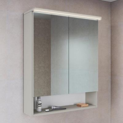 Espelheira para Banheiro CRPRO-EPL007 2 Portas 1 Prateleira MDP com LED 60CM Bege