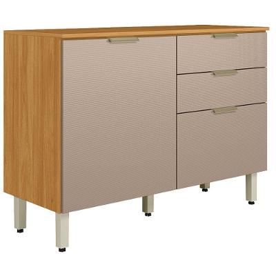 Balcão de Cozinha Alba 2 Portas 2 Gavetas MDP 120CM Cinza Demóbile