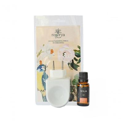 Aromatizador Elétrico Vila com Essência Concentrada 20ml Porcelana Branco Reserva Brasil